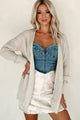 Cuddly Aesthetic Zenana Waffle Knit Cardigan (Sand Beige) - NanaMacs