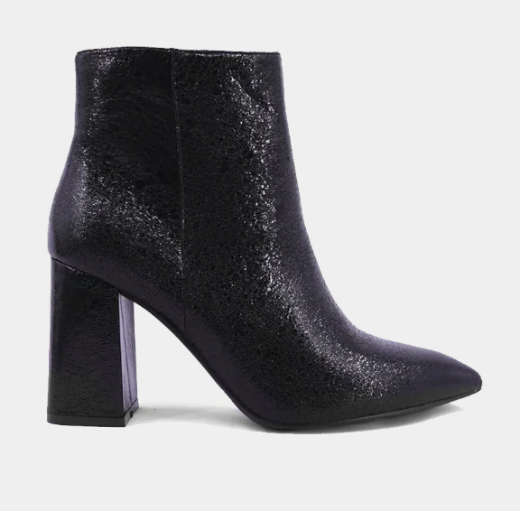 PREORDER Vivacious Veronica Glittered Ankle Booties (Black Glitter) - NanaMacs