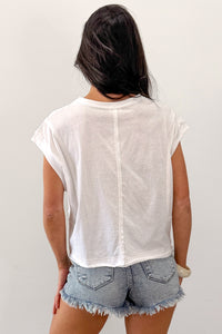 Varsity Muse Mineral Wash Boxy Cotton Top (White) - NanaMacs