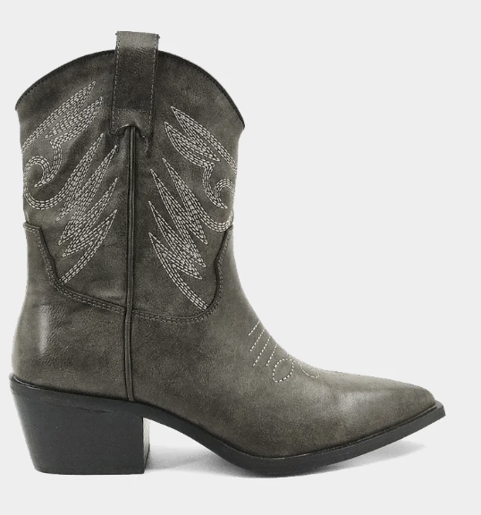 PREORDER Play Some Country Short Cowboy Boot (Grey) - NanaMacs