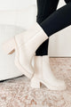 Embracing The Chaos Faux Leather Platform Booties (Ivory) - NanaMacs