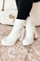 Made For Strutting Faux Leather Platform Bootie (White) - NanaMacs