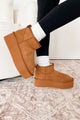 Comfortably Confident Faux Fur Lined Platform Ankle Booties (Tan) - NanaMacs