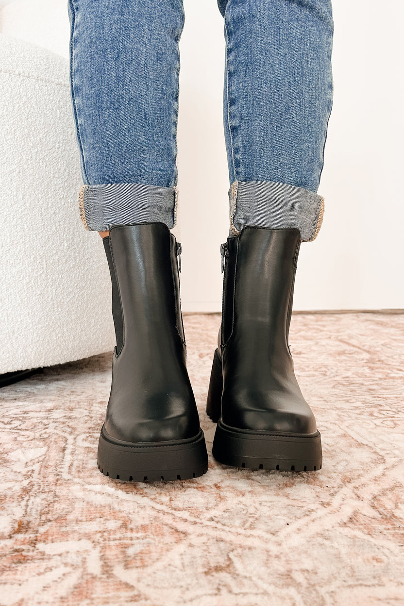 heeled platform chelsea boots