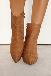 Under Control Faux Suede Heeled Booties (Taupe) - NanaMacs