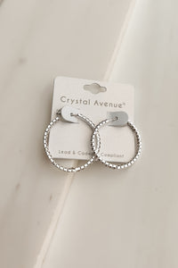 City Chic Rhinestone Hoop Earrings (Silver) - NanaMacs