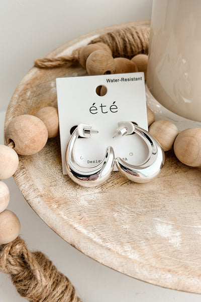Luxe & Lovely Chunky Crescent Earrings (Silver)