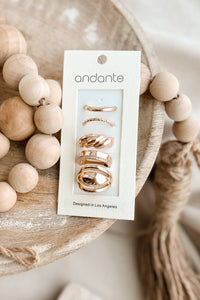 Luxe & Loaded Five Assorted Ring Bands (Gold) - NanaMacs