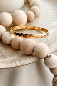 Breezy Glow Textured Hinge Bangle Bracelet (Gold) - NanaMacs