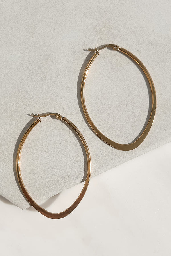 Endless Embrace Oval Hoop Earrings (Gold) - NanaMacs