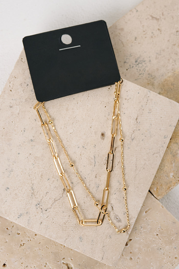 Clutch In Hand Layered Chain Bracelet (Gold) - NanaMacs