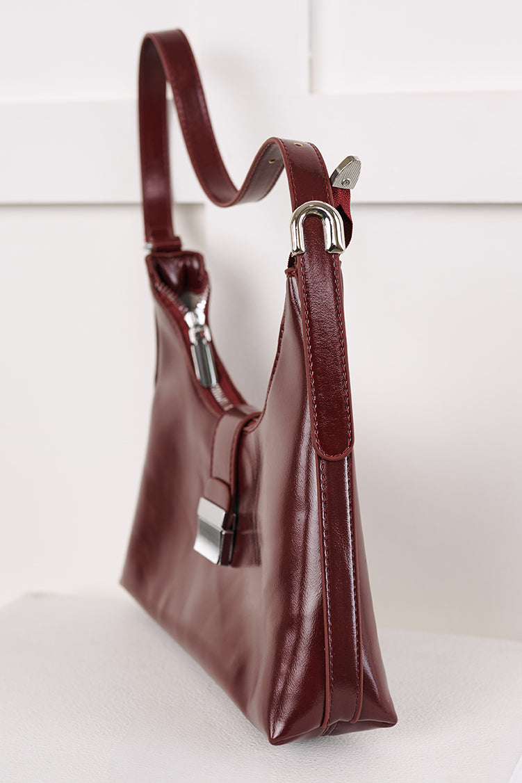 Vogue Visionary Faux Leather Handbag (Red) - NanaMacs