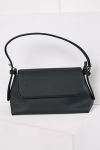 Turn On Charm Faux Leather Handbag (Black) - NanaMacs
