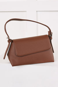 Turn On Charm Faux Leather Handbag (Brown) - NanaMacs