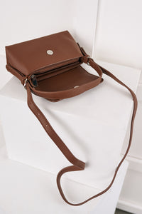 Turn On Charm Faux Leather Handbag (Brown) - NanaMacs