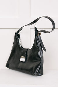 Vogue Visionary Faux Leather Handbag (Black)