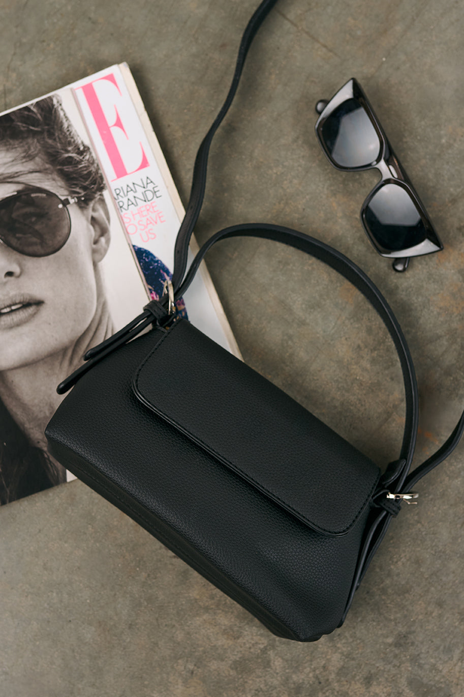 Turn On Charm Faux Leather Handbag (Black) - NanaMacs