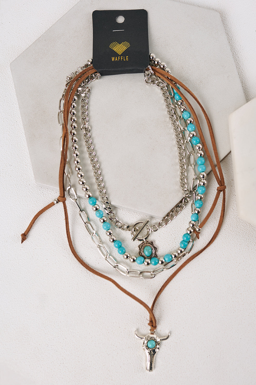 Rustic Darling Layered Western Necklace (Silver) - NanaMacs