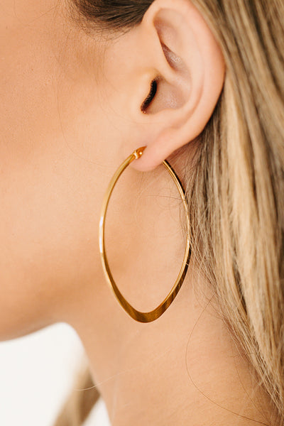Endless Embrace Oval Hoop Earrings (Gold) - NanaMacs