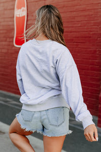 "United States" Strawberry Print Sweatshirt (Grey) - NanaMacs