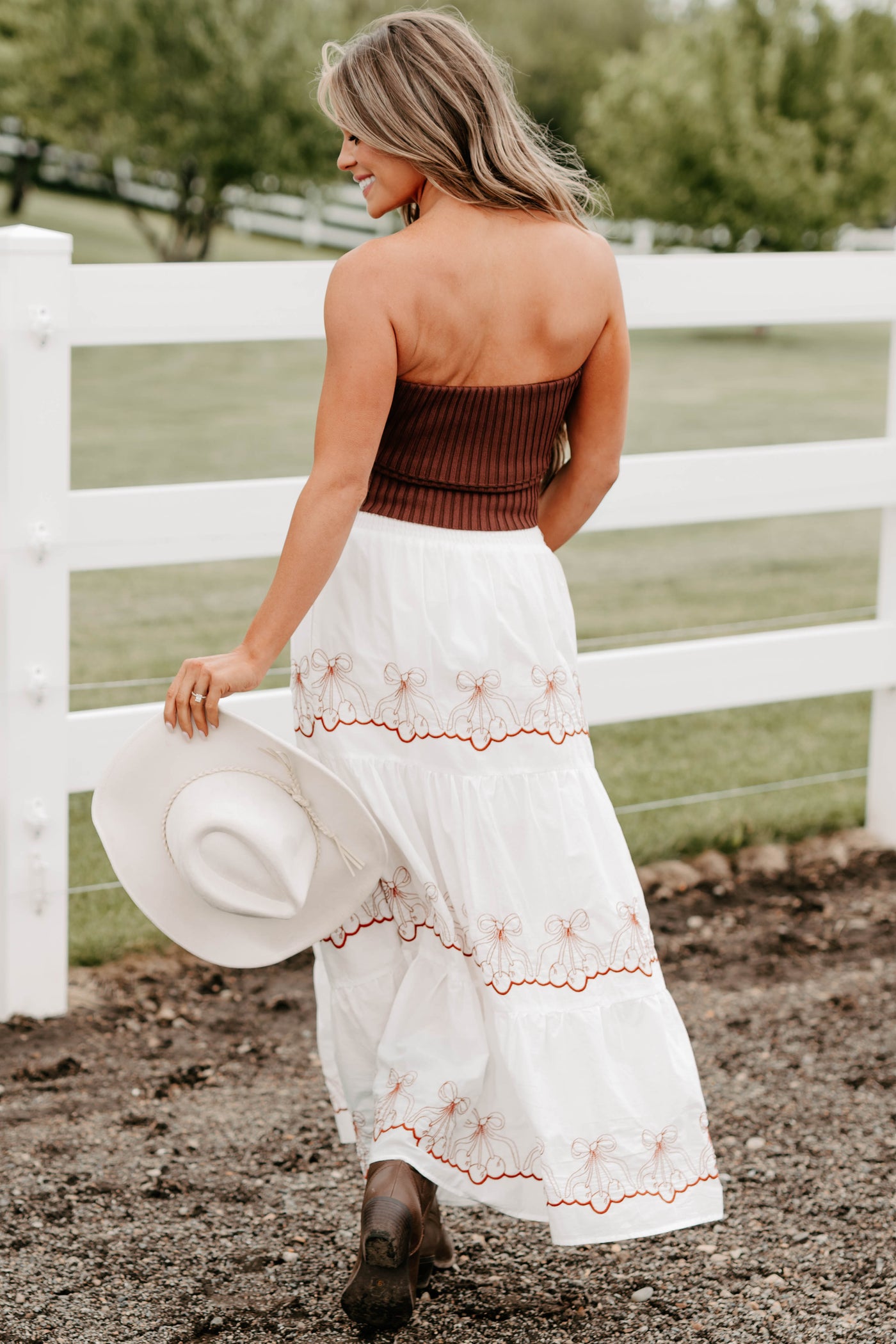 Cozy Corner Ribbed Strapless Fold Over Top (Chestnut) - NanaMacs