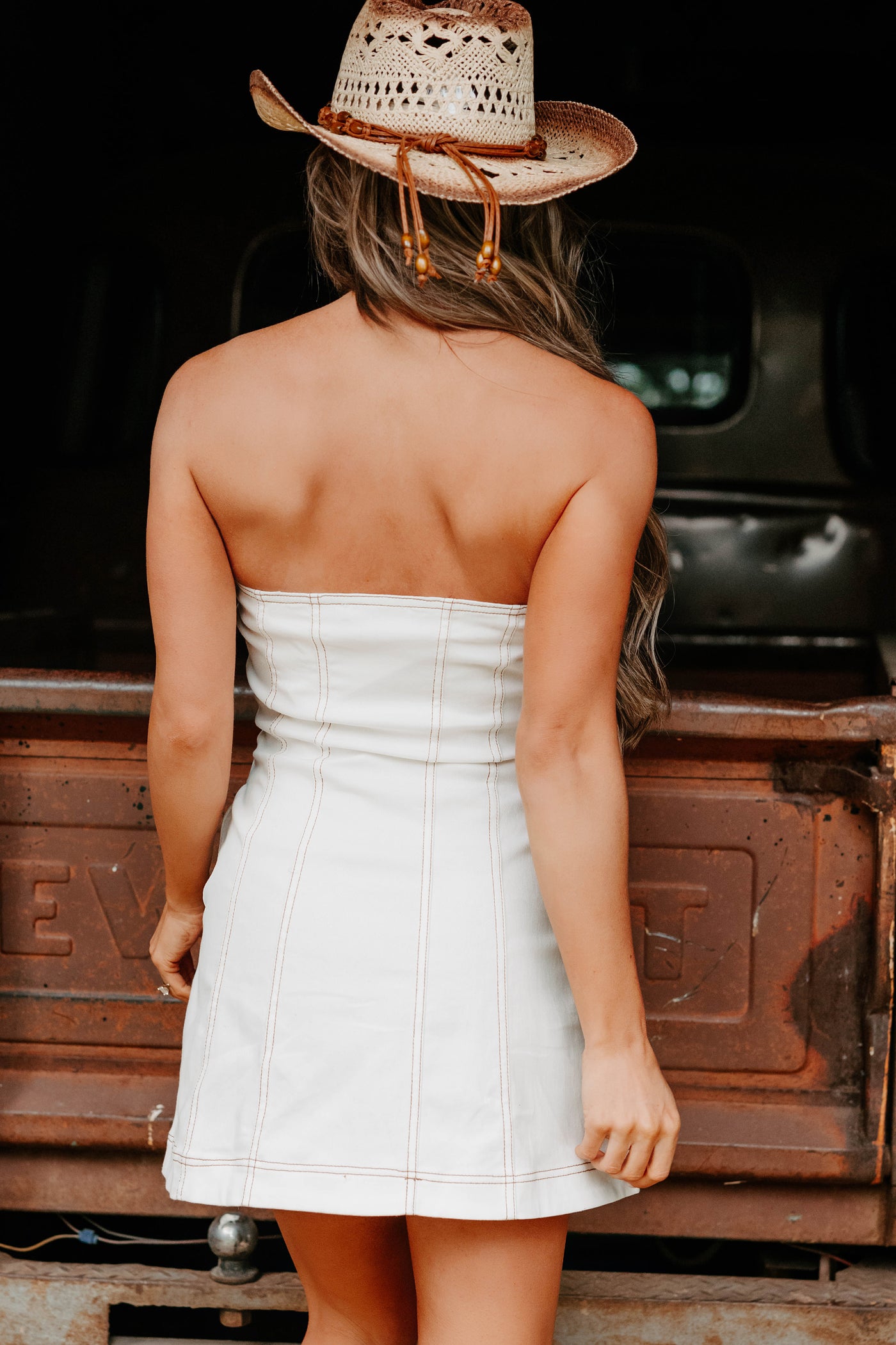 Women's in Her Element Strapless Denim Mini Dress in White - Size S Women's in Her Element Strapless Denim Mini Dress in White - Size S