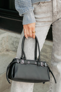 Come Closer Faux Leather Handbag (Black) - NanaMacs