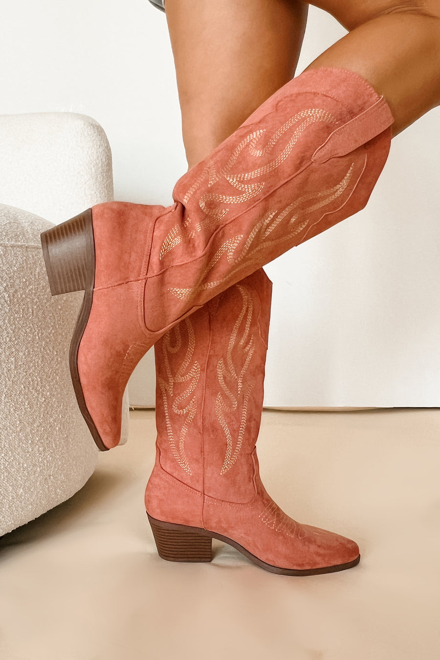 Cowgirl At Heart Faux Suede Western Boots (Ash Rose) - NanaMacs