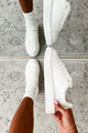 Heading Your Way Lace-Up Platform Sneaker (White PU) - NanaMacs