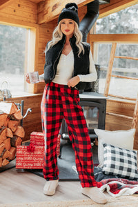 Drive All Night Sherpa Zip Up Puffer Vest (Black) - NanaMacs