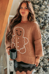 Holiday Cutie Gingerbread Man Sweater (Brown) - NanaMacs