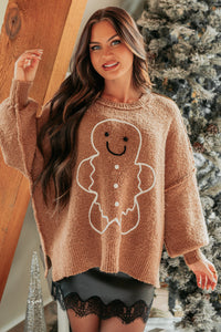 Holiday Cutie Gingerbread Man Sweater (Brown) - NanaMacs
