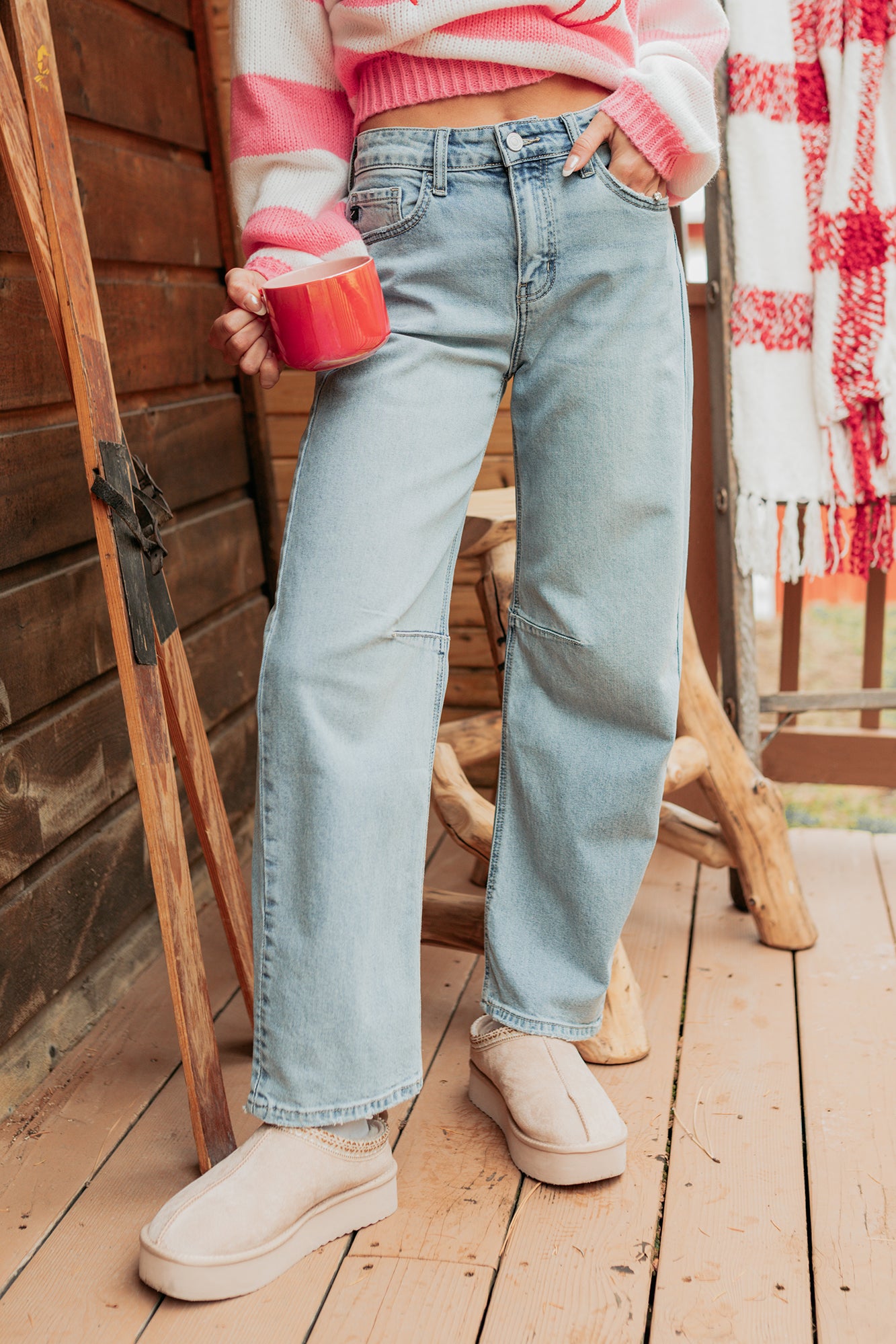 Brock High Rise Barrel Leg Kancan Jeans (Light) - NanaMacs