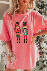 Little Soldiers Sequin Nutcracker T-Shirt Dress (Pink) - NanaMacs