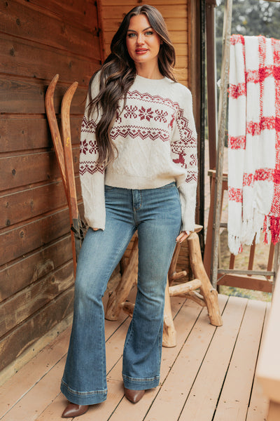 Excited For Snow Fair Isle Sweater (Ivory) - Ships by 11/12 - NanaMacs