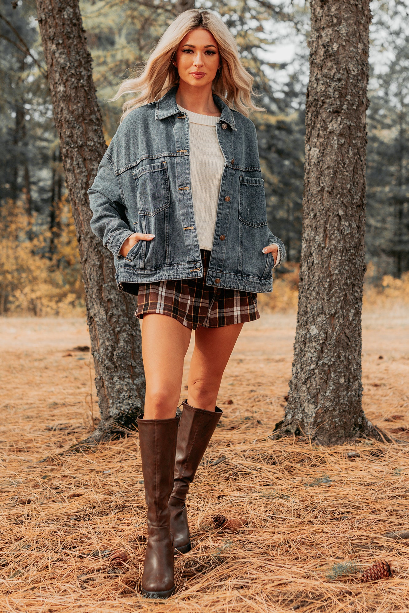 Backroad Wishes Washed Denim Jacket (Medium Wash) - NanaMacs