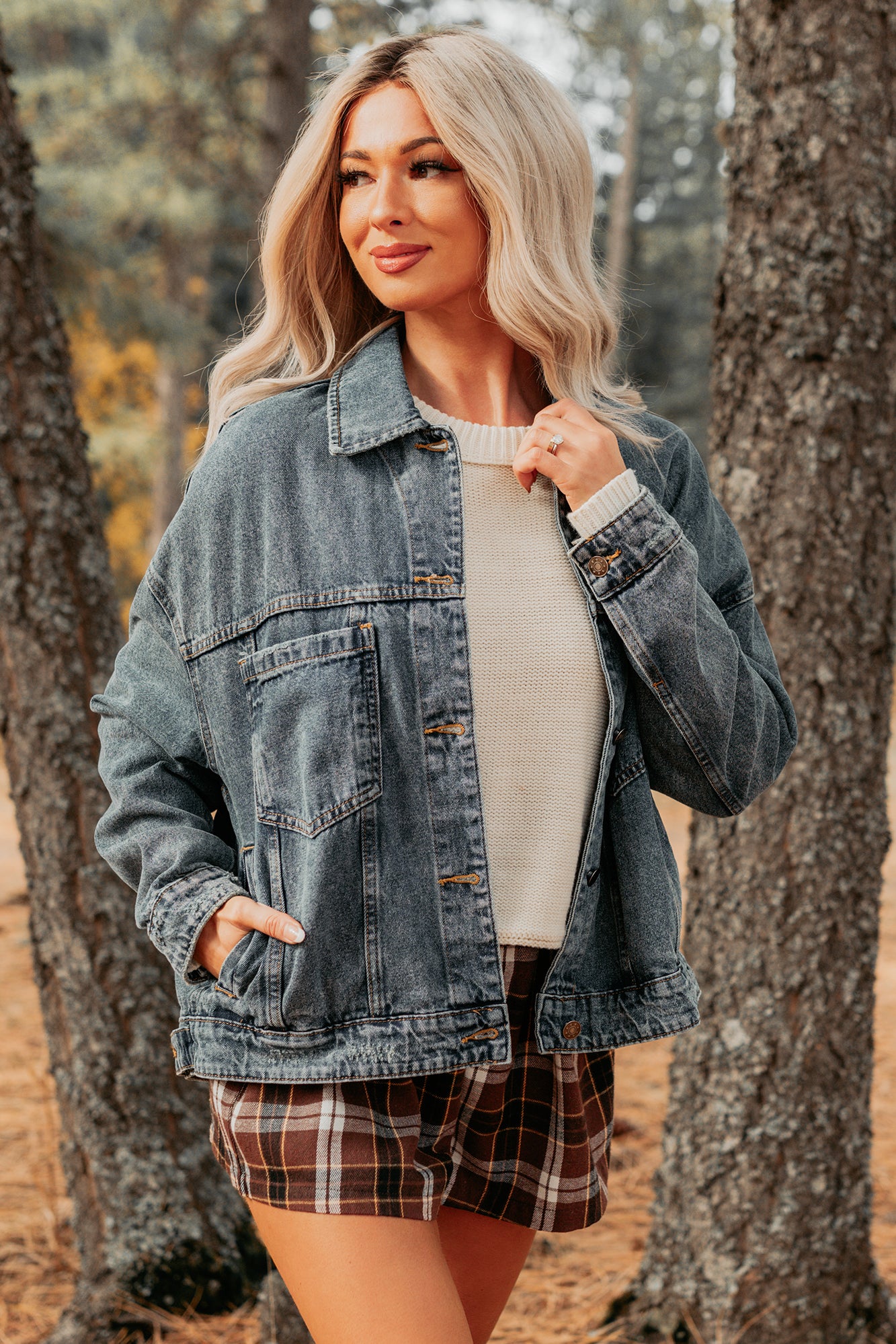 Backroad Wishes Washed Denim Jacket (Medium Wash) - NanaMacs