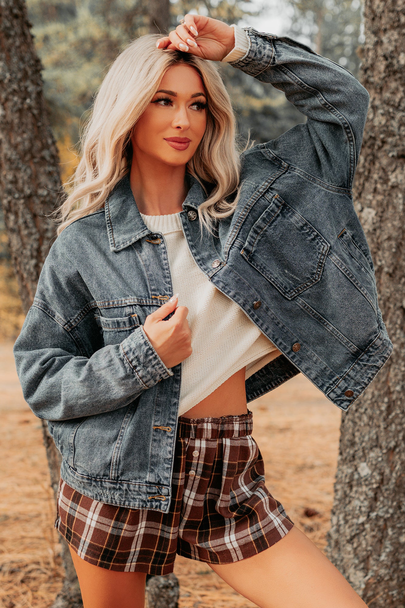 Backroad Wishes Washed Denim Jacket (Medium Wash) - NanaMacs