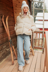 Purely Casual Corduroy Puffer Jacket (Cream) - NanaMacs