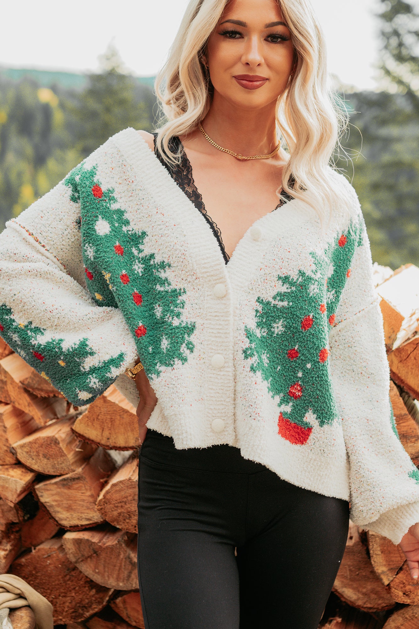 Merry & Mine Mello Christmas Tree Cardigan (Multi) - NanaMacs