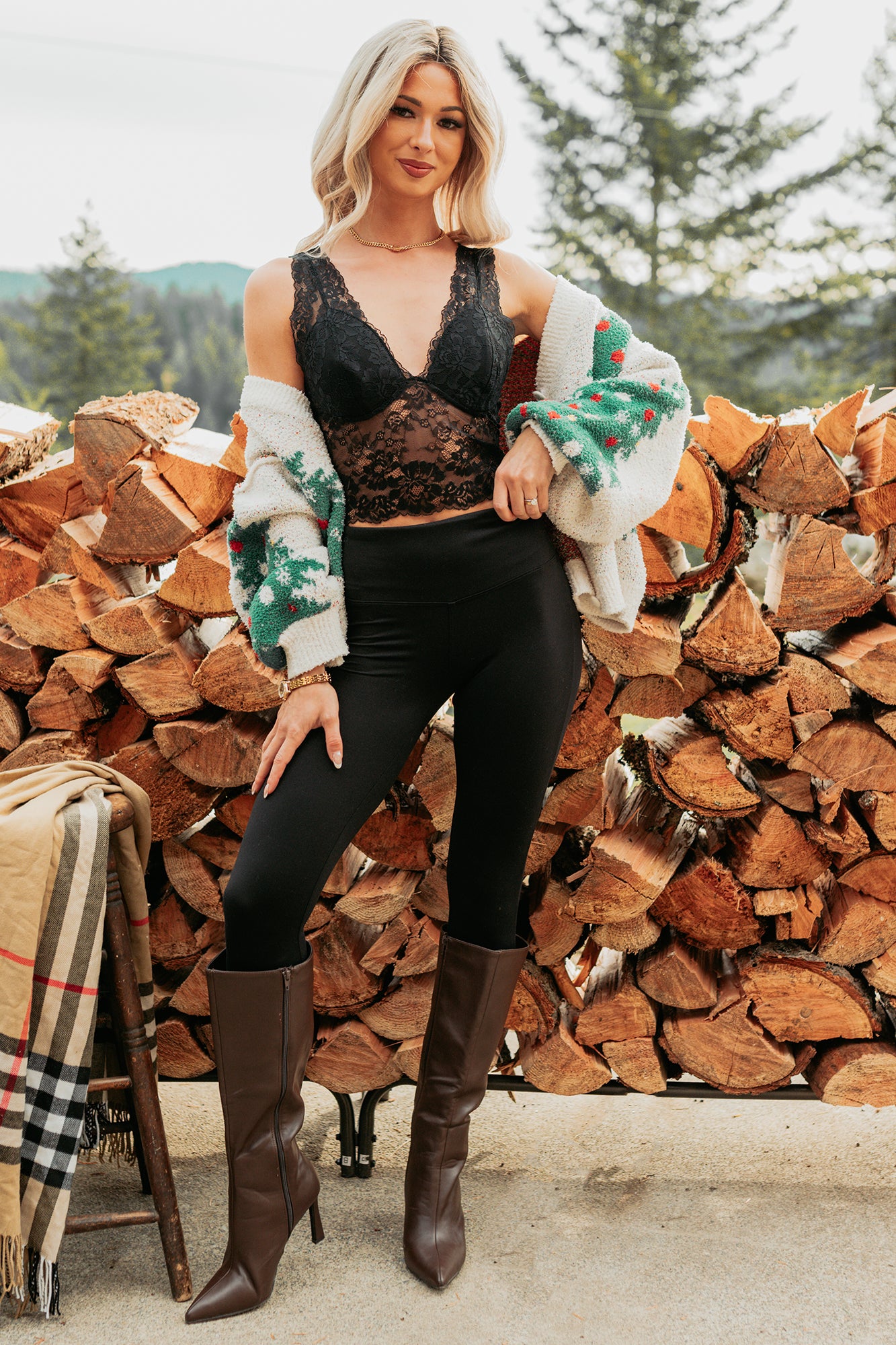 Merry & Mine Mello Christmas Tree Cardigan (Multi) - NanaMacs