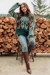 Life At Ease Fair Isle Knit Sweater (Forest) - NanaMacs