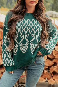 Life At Ease Fair Isle Knit Sweater (Forest) - NanaMacs
