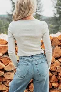 Sweet Words Lace Trim Papermoon Top (Heather Grey) - NanaMacs