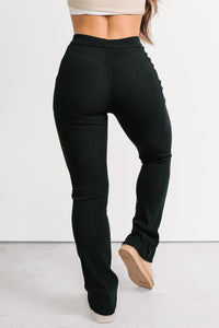 Daily Rituals Ribbed High Rise Flare Leggings (Black) - NanaMacs