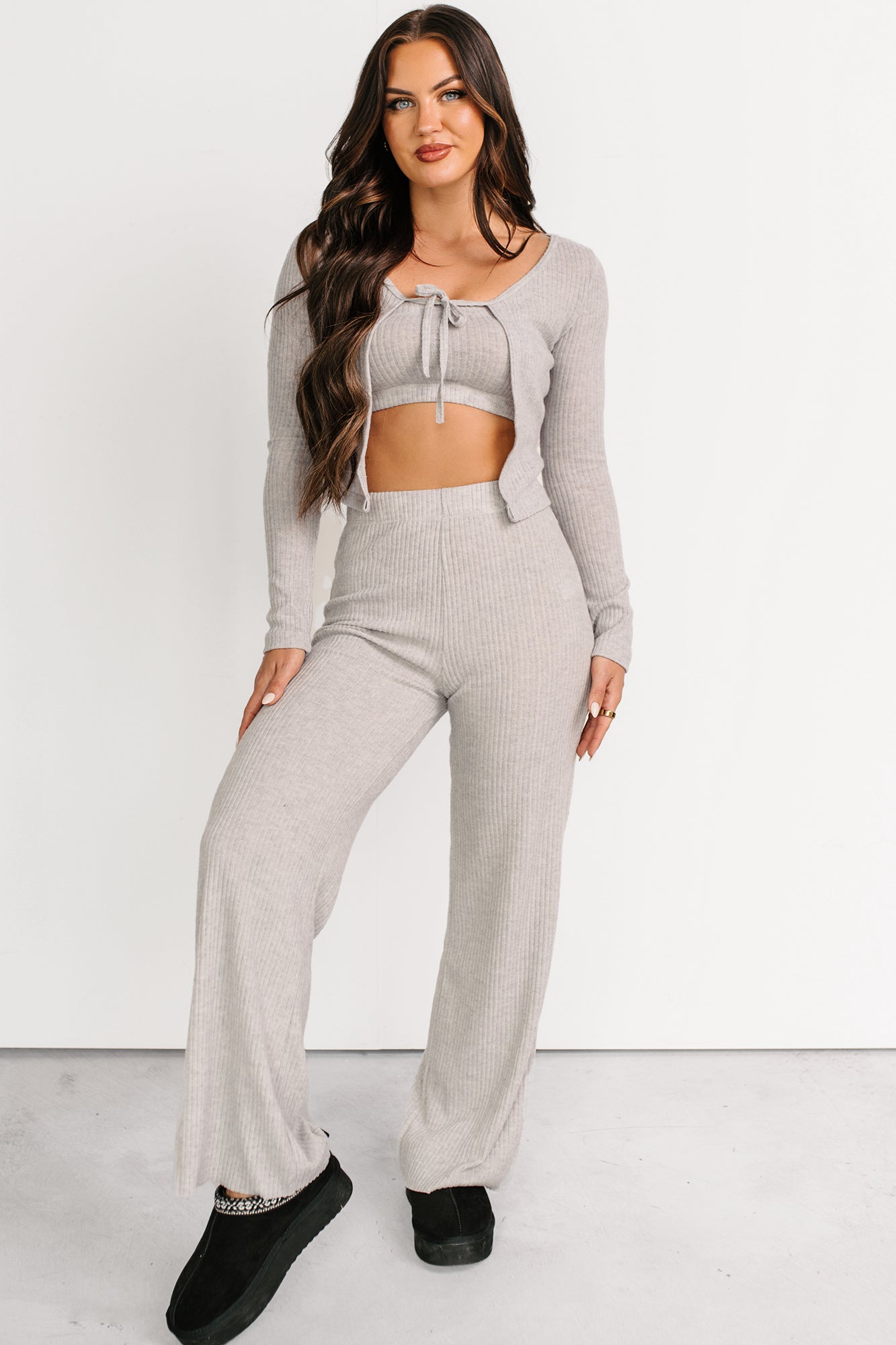 Friendly Reminder Three Piece Lounge Set (Grey) - NanaMacs