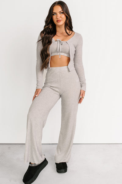 Friendly Reminder Three Piece Lounge Set (Grey) - NanaMacs