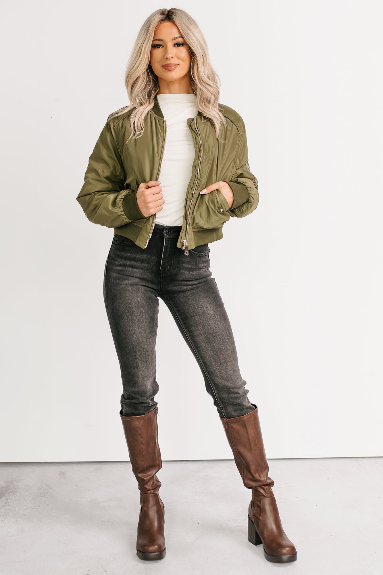 Call This Love Windbreaker Jacket (Olive) - NanaMacs