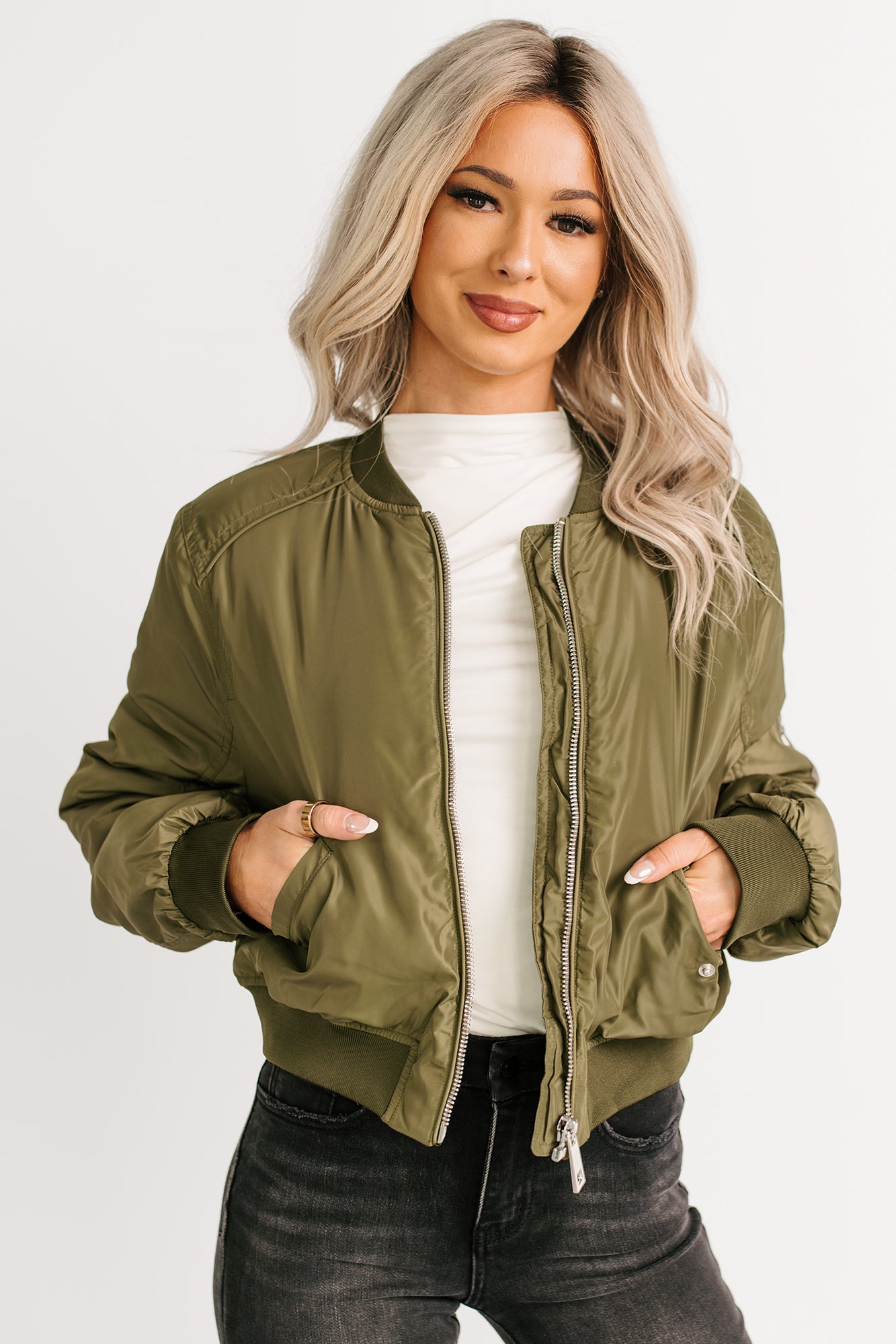 Call This Love Windbreaker Jacket (Olive) - NanaMacs