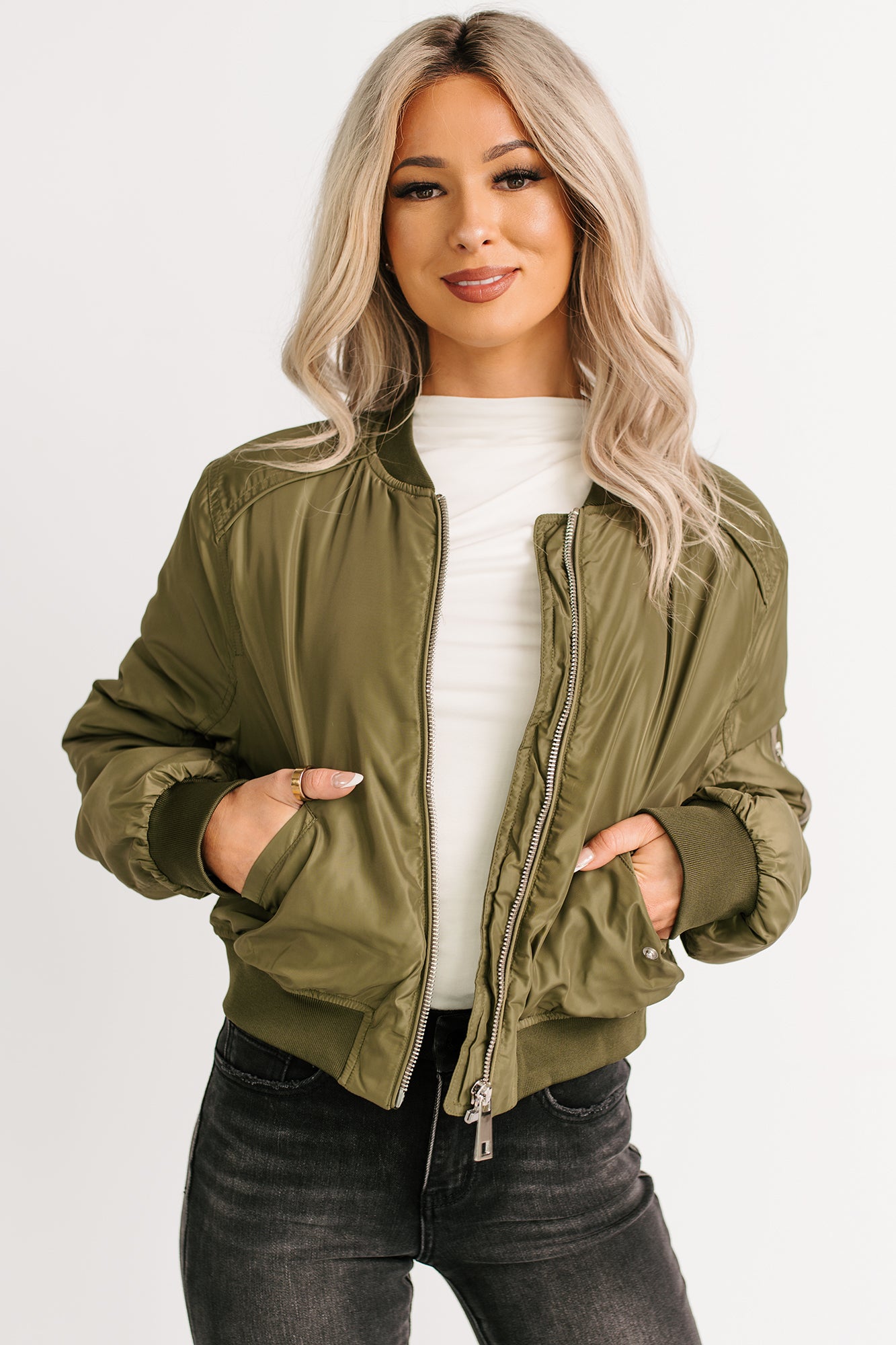 Call This Love Windbreaker Jacket (Olive) - NanaMacs